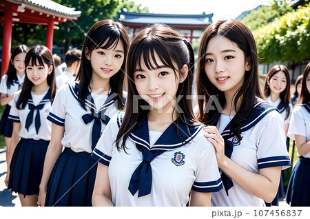 女子中学生　集合写真 