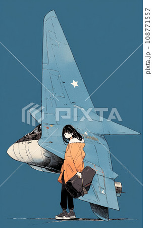 女性 水彩 戦闘機 抽象のイラスト素材 - PIXTA