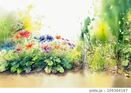 淡彩画 花の写真素材 - PIXTA