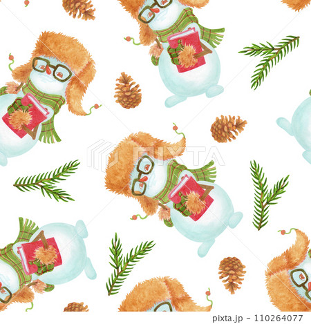 Snowman cartoon pattern seamless for wrapping paper, wallpaper