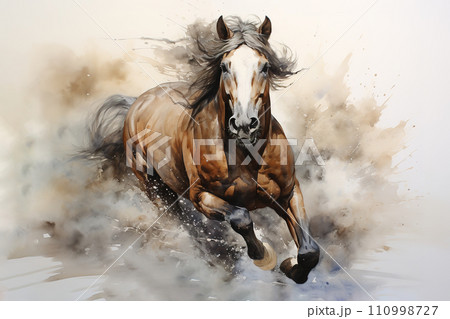 馬のいる景色の写真素材 - PIXTA