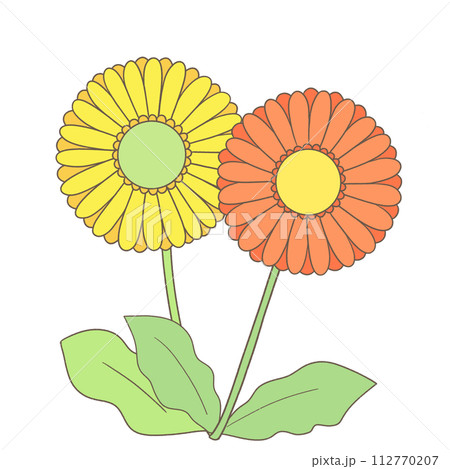 手描きイラスト10【ガーベラの花をあなたに】創作　A4 手描きイラスト10【ガーベラの花をあなたに】創作 A4