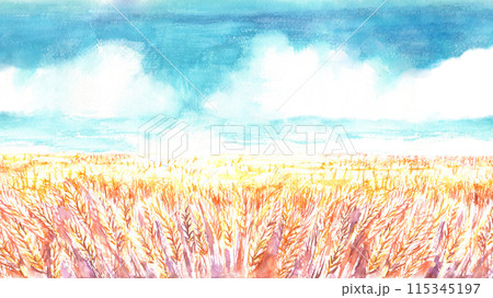 小麦畑のイラスト素材 - PIXTA