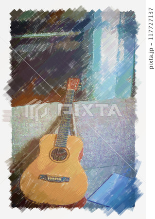 Classic guitar with stringsのイラスト素材 [59106185] - PIXTA