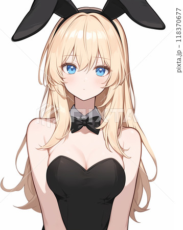 手描きイラスト☆オリジナル 金髪 女の子 バニーガール