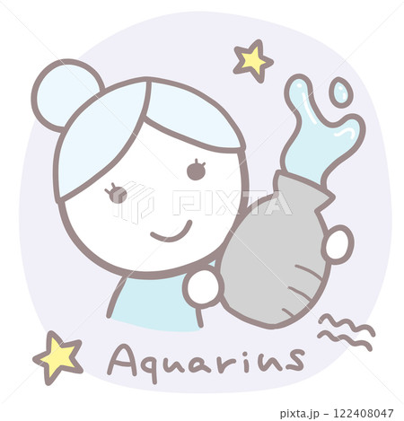星座 水瓶座 女性 みずがめ座のイラスト素材 - PIXTA