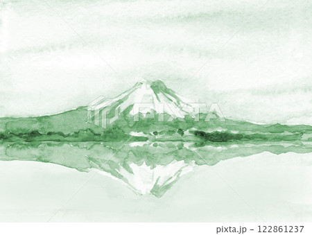 逆さ富士 - 富士山の水彩画