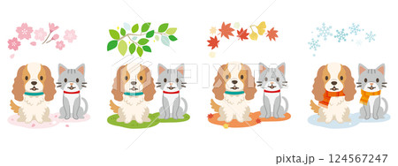 秋 動物 紅葉 犬のイラスト素材 - PIXTA