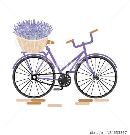 かご 花 自転車 イラストのイラスト素材 - PIXTA