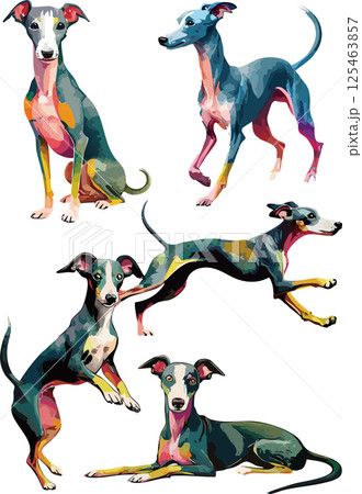 イタリアングレーハウンド クレヨン画 肖像画 犬 イタグレ 手描き インテリア イタリアングレーハウンド クレヨン画 肖像画 犬 イタグレ