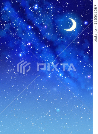 夜空 月 幻想的 三日月の写真素材 - PIXTA