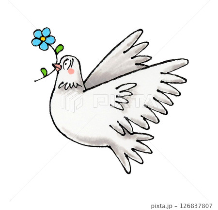 白 鳥 鳩 クローバーのイラスト素材 - PIXTA