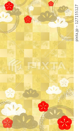 金屏風 春 花 梅の写真素材 - PIXTA