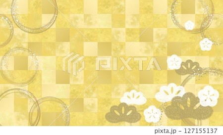 金屏風 春 花 梅の写真素材 - PIXTA