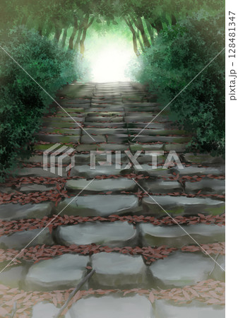大型　絵　石階段　風景画 石段のイラスト素材 - PIXTA