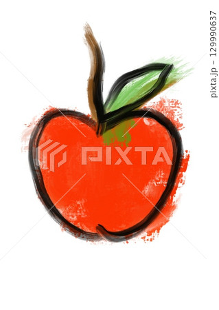 りんご 水墨画 果物 果実のイラスト素材 - PIXTA