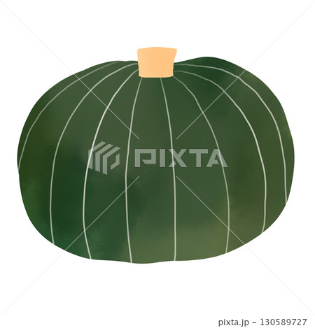 シンプル 緑のかぼちゃイラストのイラスト素材 [130589727] - PIXTA
