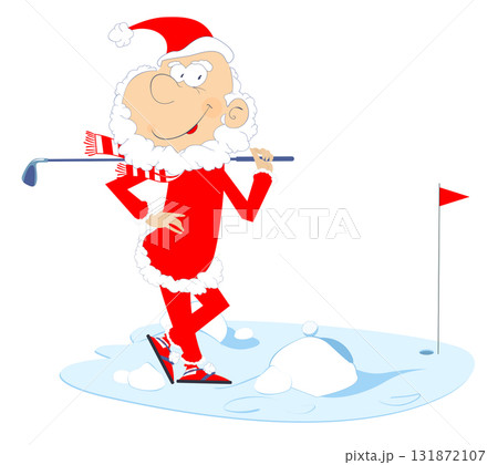 サンタクロース　クリスマス　ゴルフ　golf ビンテージラグ　177x124 サンタクロース クリスマス 93年 ビンテージラグ 177x118 | PAY ID