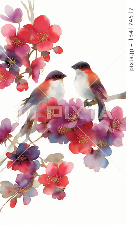 鳥 小鳥 パステル イラストのイラスト素材 - PIXTA