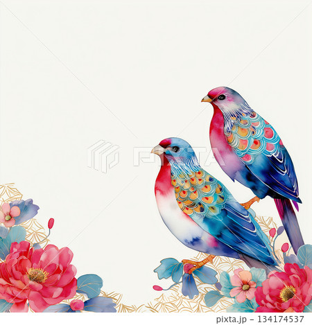 鳥 小鳥 パステル イラストのイラスト素材 - PIXTA
