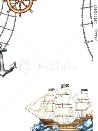 海賊 フレーム 枠 絵のイラスト素材 - PIXTA