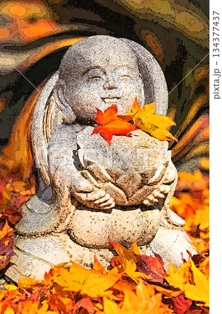 紅葉 秋 お地蔵さん 地蔵の写真素材 - PIXTA