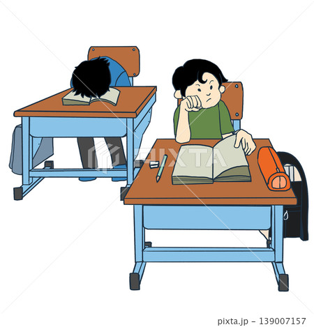 授業中 教室 退屈 勉強のイラスト素材 - PIXTA
